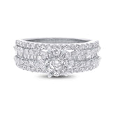 1.23ct 18k White Gold Diamond Cluster Engagement Ring